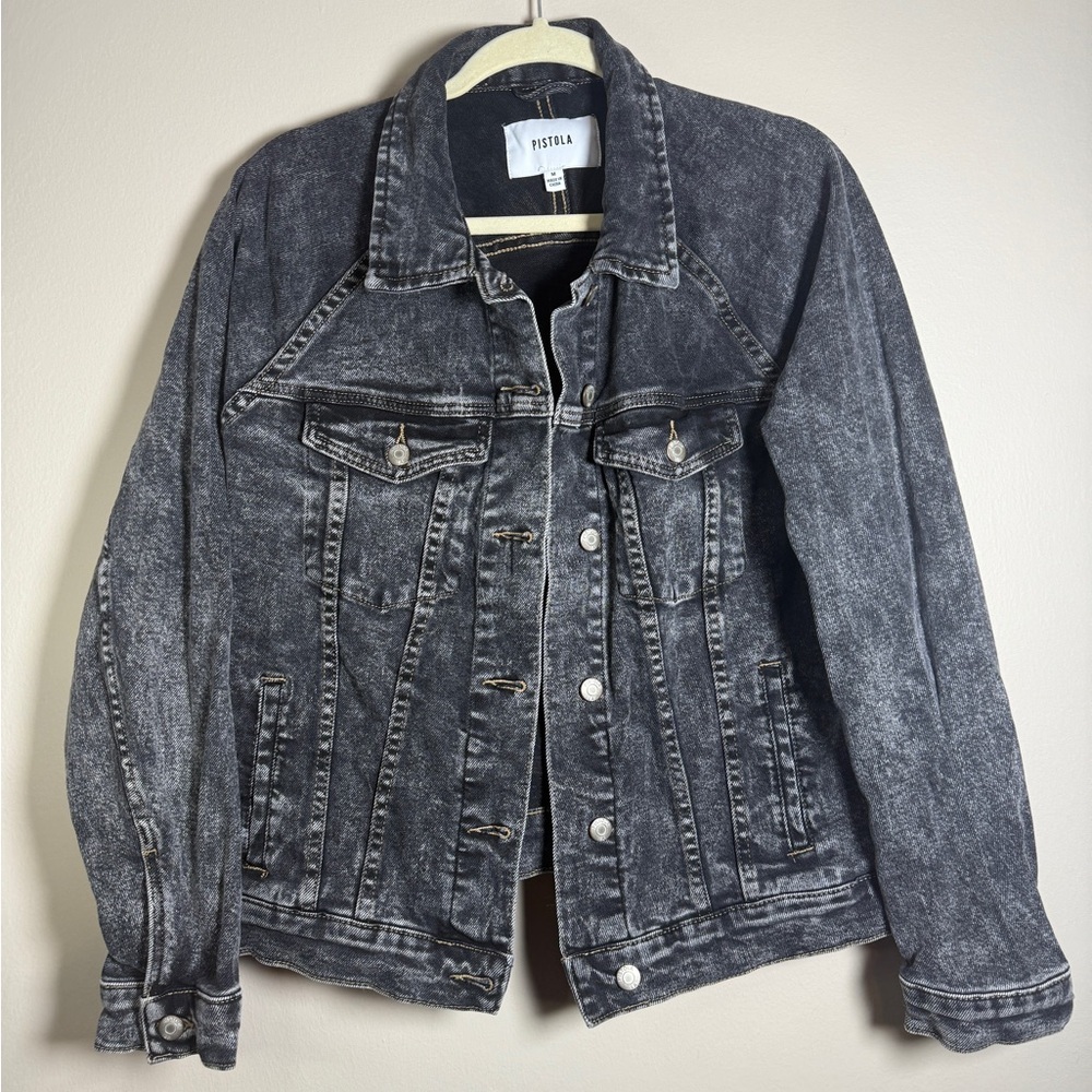 PISTOLA Hayden Raglan Sleeve Jacket Nightcap Acid Denim - Picture 6 of 15